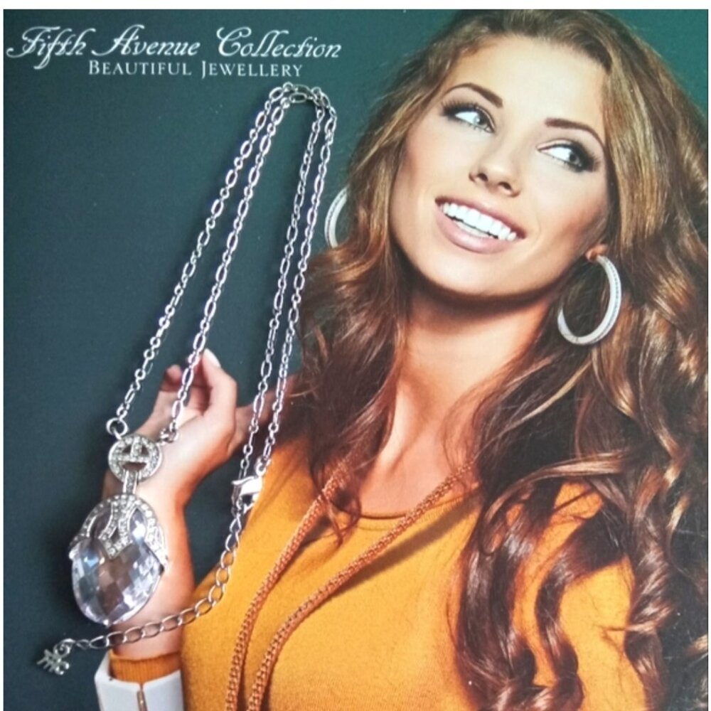 Fifth Avenue Cubic Zirconia 17" Rhodium Necklace - Picture 2 of 6